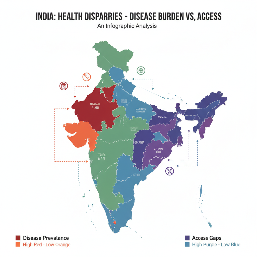 India Health Disparities - Disease Burden vs. Access